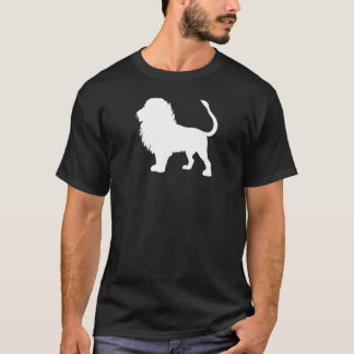 Camiseta branco do leão na obscuridade