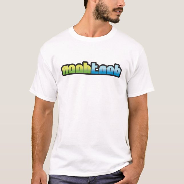 Camiseta Branco do logotipo de NooBTooB (Frente)