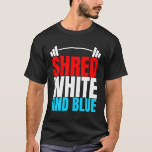 Camiseta Branco E Azul São Exercícios De Elevação De Peso