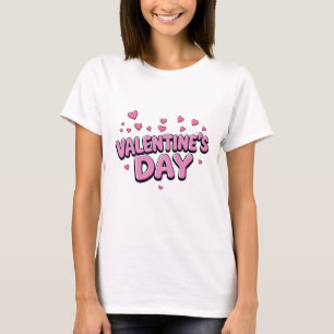 Camiseta Branco Elegante Feliz dia de os namorados Vermelho