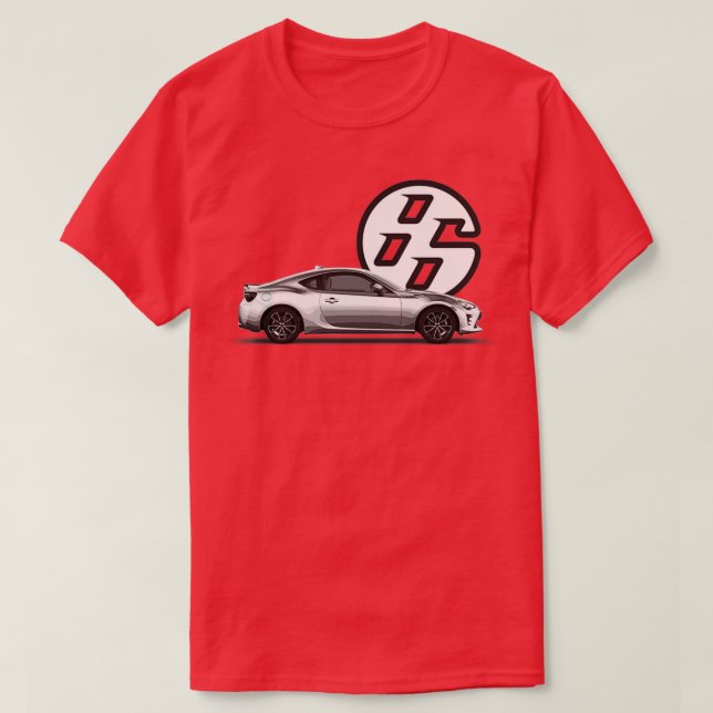 Camiseta Branco Lado GT86Preto (Frente do Design)