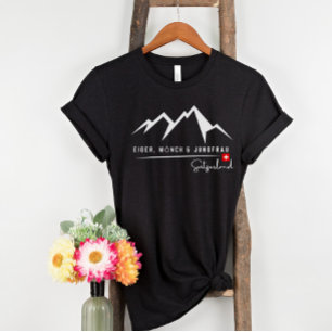 Camiseta Branco minimalista Trilogia dos Alpes suíços