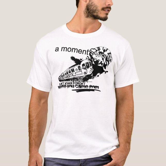 Camiseta Branco superior T - logotipo do trem (Frente)