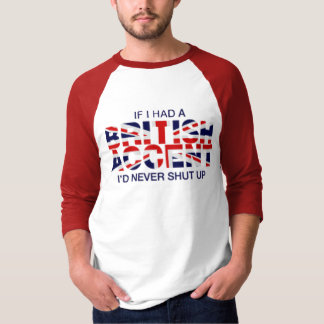 Camiseta Branco vermelho do raglan britânico da luva do