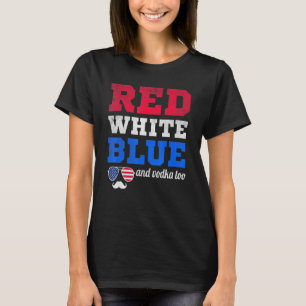 Camiseta Branco Vermelho e Azul 4 de julho Bandeira