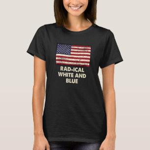 Camiseta Branco vermelho e azul 4 de julho Bandeira america