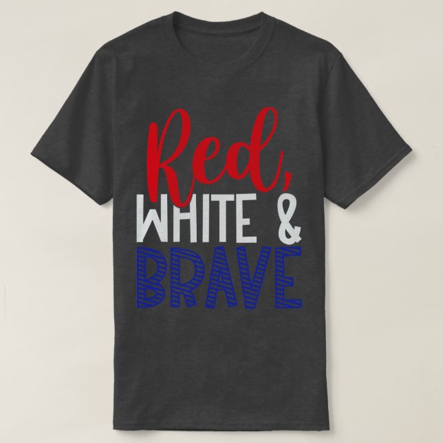 Camiseta Branco vermelho e bravo (Frente do Design)