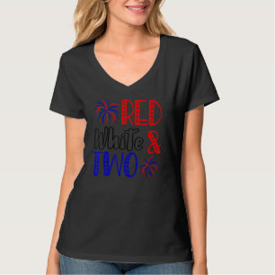 Camiseta Branco Vermelho e dois segundos aniversários 4 de