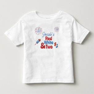 Camiseta Branco vermelho e duas Festas de aniversário