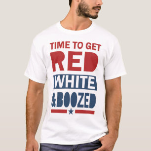 Camiseta Branco vermelho e emborrachado - 4o engraçado da
