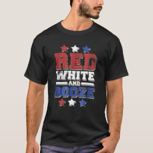 Camiseta Branco Vermelho E Engraçado 4 De Julho De Bebendo