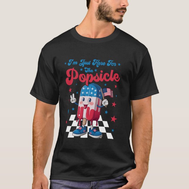 Camiseta Branco Vermelho E Legal 4 De Julho Sorvete (Frente)