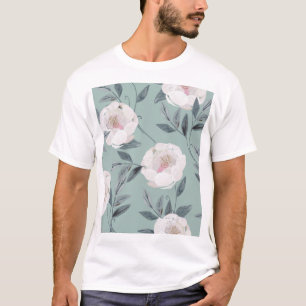 Camiseta Brancos: Bordados Florais.