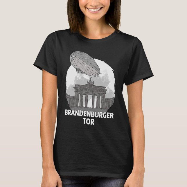 Camiseta Brandenburger Tor Berlin Alemanha Silhouette Outli (Frente)
