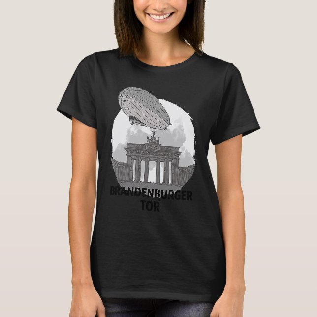 Camiseta Brandenburger Tor Berlin Germany Silhouette Outlin (Frente)