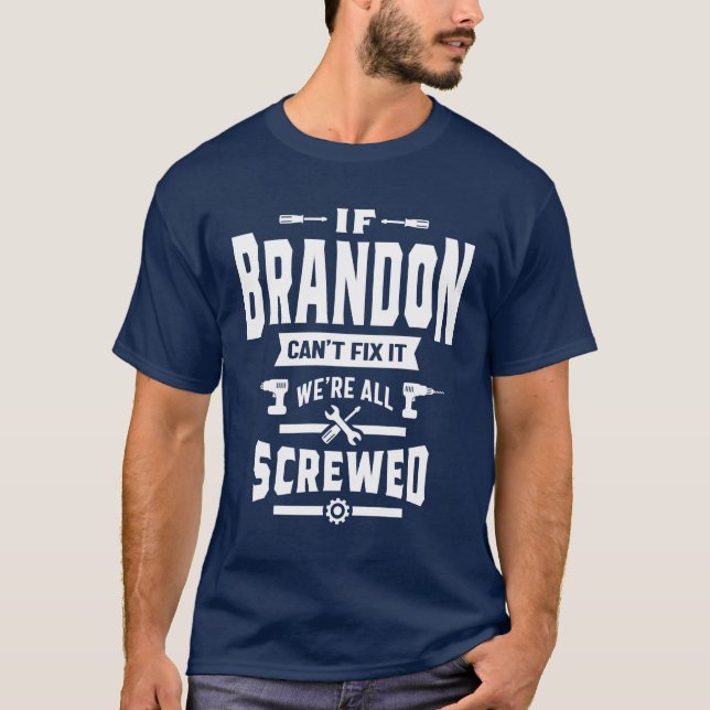 Camiseta Brandon Personalizado Nome Aniversário Presente (Frente)