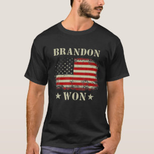 Camiseta Brandon Won Vintage EUA Flag deixa homens irem