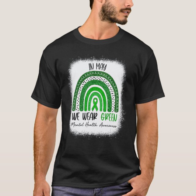 Camiseta Branqueado Em Maio Usamos Verde Conscientização da (Frente)