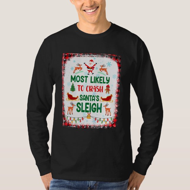Camiseta Branqueado mais propenso a Sleigh Chris de Papais  (Frente)