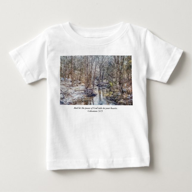 Camiseta Branson Fall Creek Winter Snow Painterly Toddler (Frente)