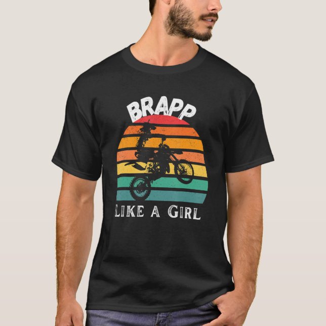 Camiseta Brapp como uma garota Motocross (Frente)