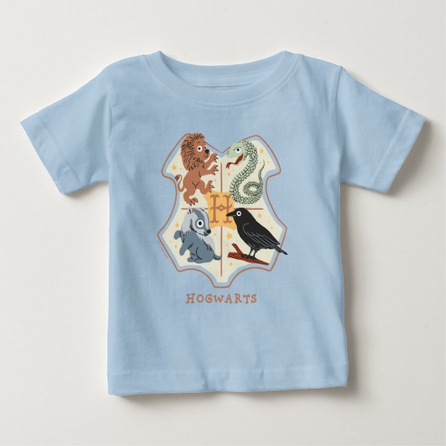 Camiseta Brasão Cartoon da Hogwarts (Frente)