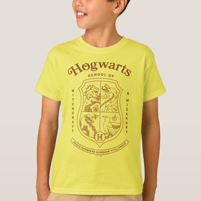 Camiseta Brasão da Escola de Magia e Bruxaria HOGWARTS™ (Frente)
