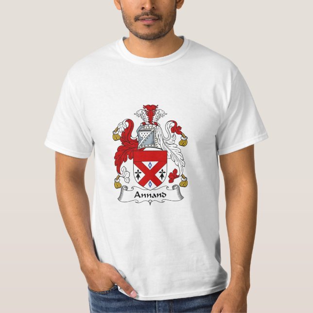 Camiseta Brasão de Annand da crista da família de Annand (Frente)