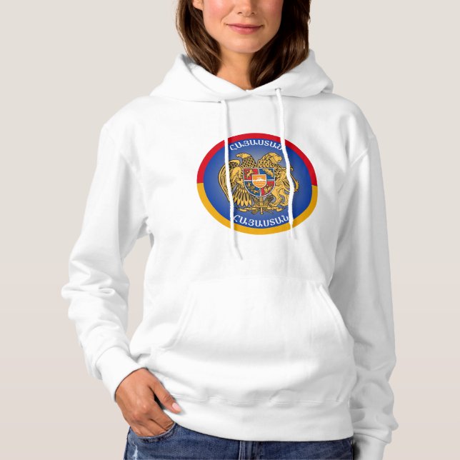 Camiseta Brasão de Armas da Armênia em Forma de Círculo  (Frente)