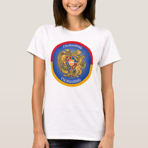 Camiseta Brasão de Armas da Armênia em Forma de Círculo