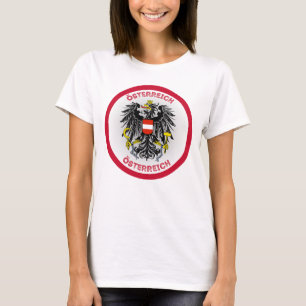 Camiseta Brasão de Armas da Áustria em Forma de Círculo 