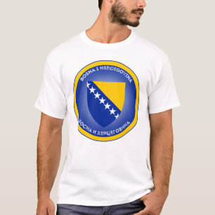 Camiseta Brasão de Armas da Bósnia e Herzegovina em Forma d