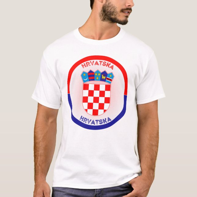 Camiseta Brasão de Armas da Croácia em Círculo  (Frente)