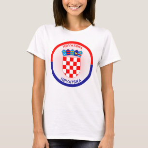Camiseta Brasão de Armas da Croácia em Forma de Círculo 