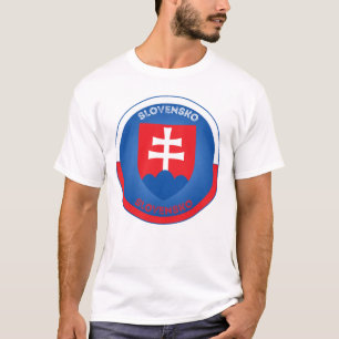 Camiseta Brasão de Armas da Eslováquia em Forma de Círculo