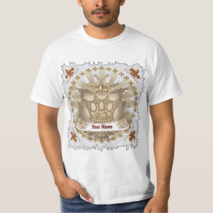 Camiseta Brasão de Armas da Família Crown Shield Sobrenome