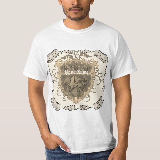 Camiseta Brasão de Armas da Família Griffon Sobrenome (Frente)