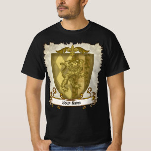Camiseta Brasão de Armas da Família Lion Shield Sobrenome