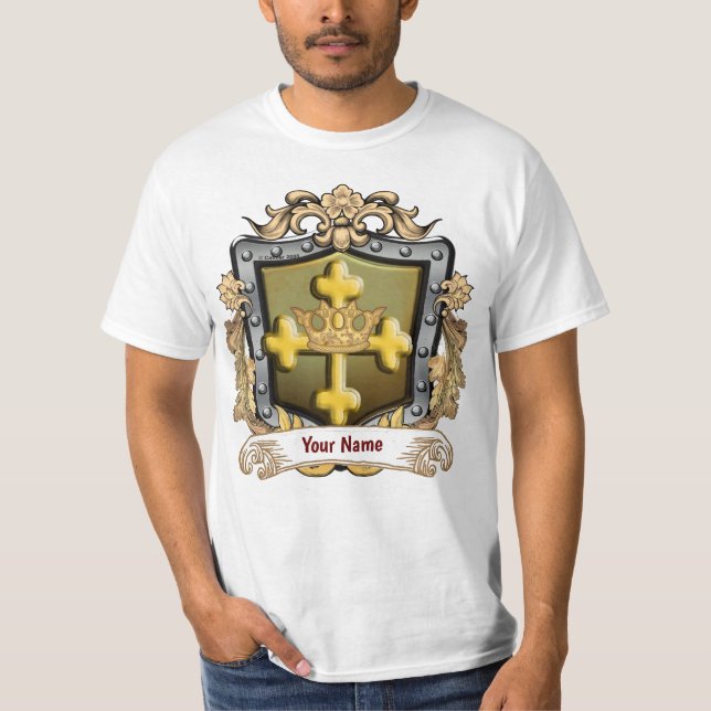 Camiseta Brasão de Armas da Família Majestade Sobrenome (Frente)