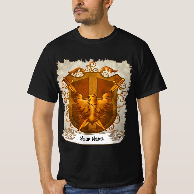 Camiseta Brasão de Armas da Família Phoenix Sobrenome (Frente)