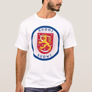 Camiseta Brasão de Armas da Finlândia em Forma de Círculo