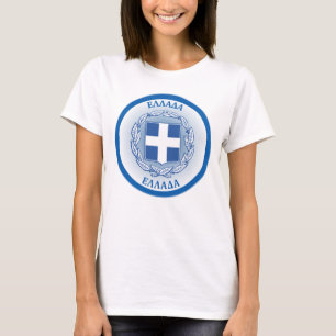 Camiseta Brasão de Armas da Grécia em Forma de Círculo