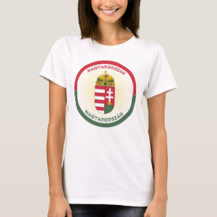 Camiseta Brasão de Armas da Hungria em Forma de Círculo