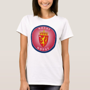 Camiseta Brasão de Armas da Noruega em Forma de Círculo