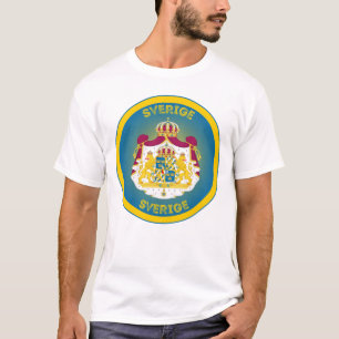 Camiseta Brasão de Armas da Suécia em Forma de Círculo