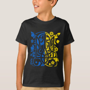 Camiseta Brasão de Armas da Ucrânia Floral Tridente Ucrania