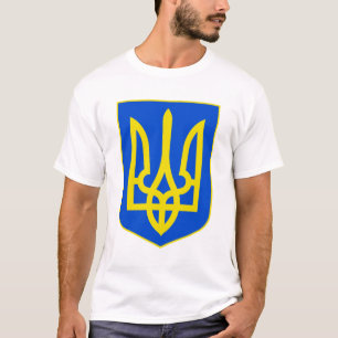 Camiseta Brasão de Armas da Ucrânia Tridente Dourado Arte E