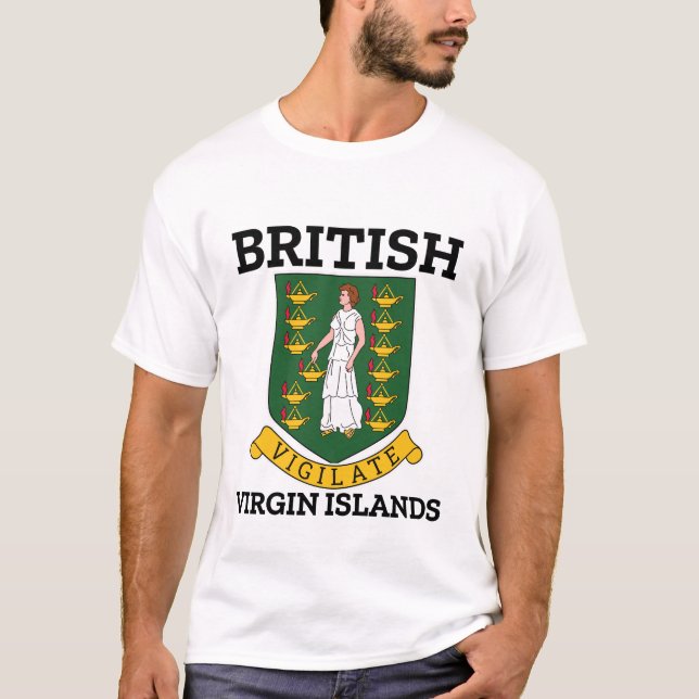 Camiseta Brasão de armas das Ilhas Virgens Britânicas (Frente)