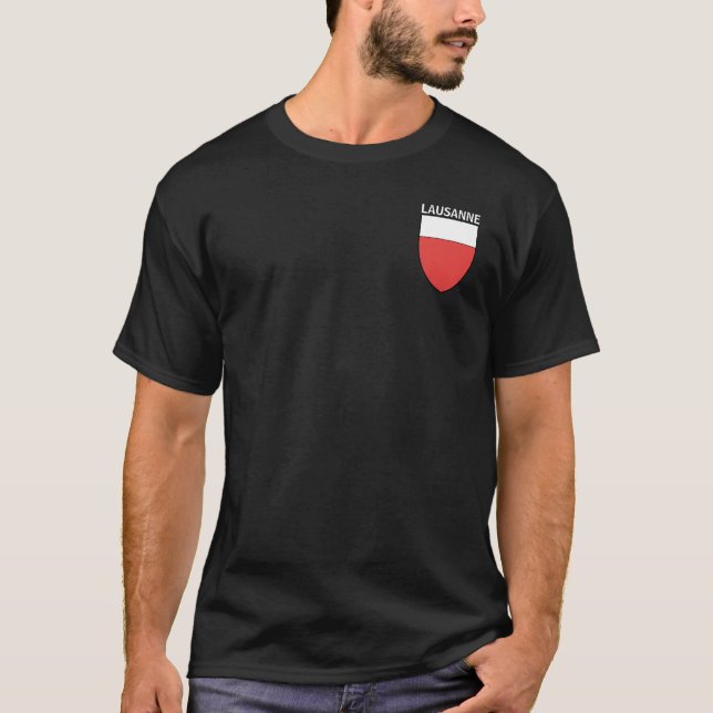 Camiseta brasão de armas de Lausana, SUÍÇA (Frente)