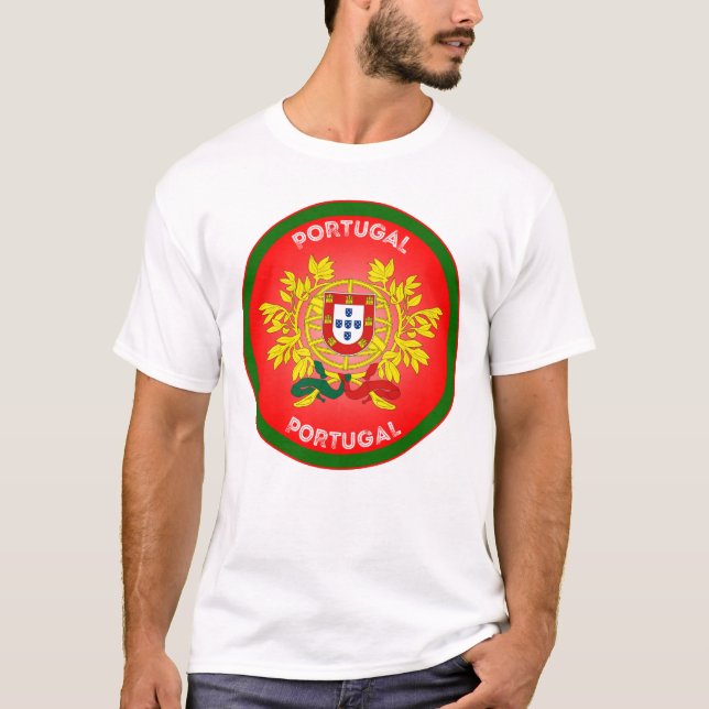 Camiseta Brasão de Armas de Portugal em Forma de Círculo  (Frente)